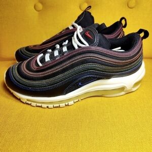 Nike Womens WMNS Air Max 97  Black Rainbow Stitcthing - Size 7.5